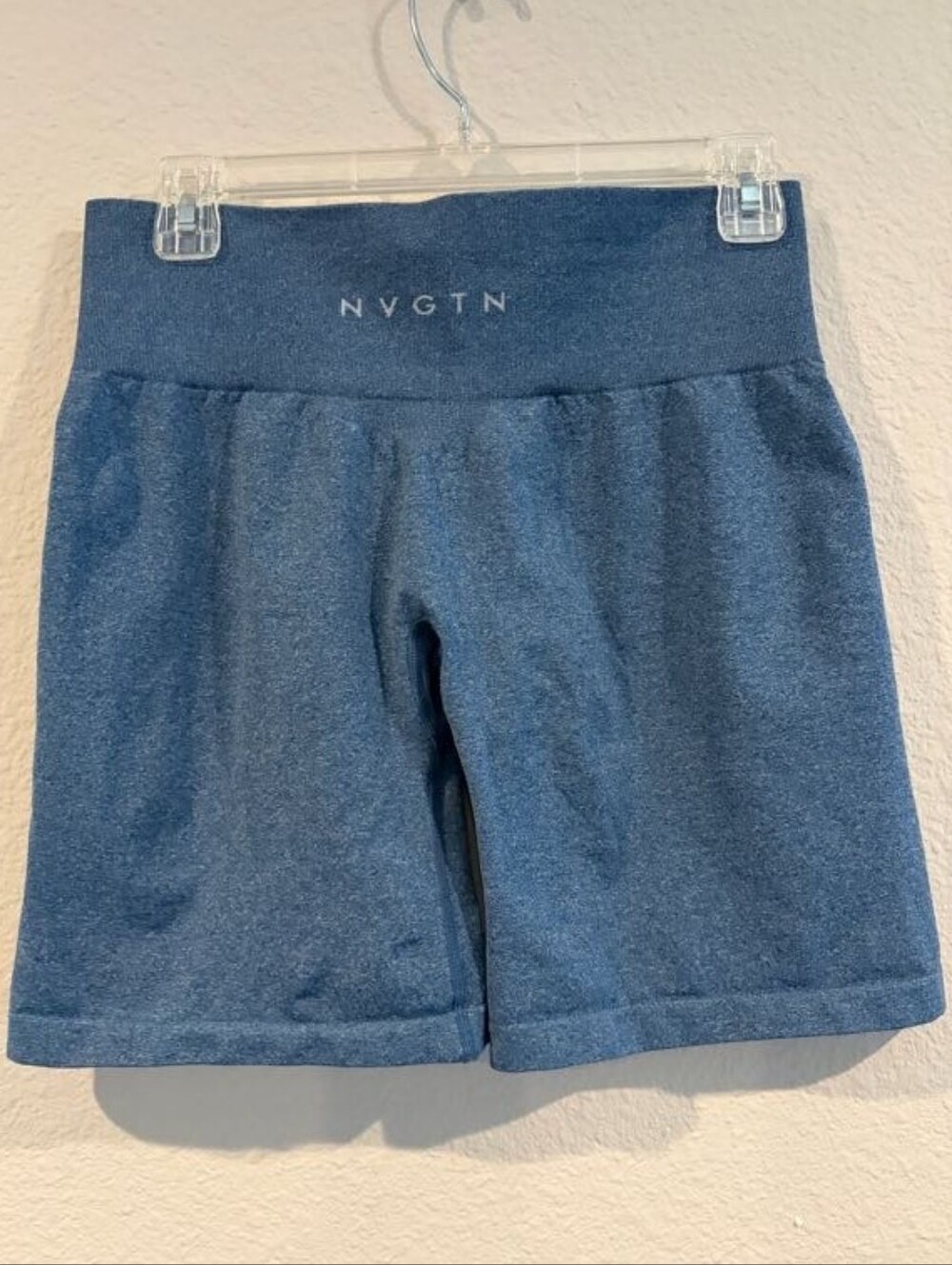 NVGTN Womens Classic Casual Athletic Lift Blue Athletic Workout Shorts Size LG